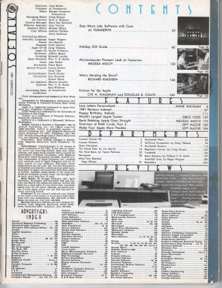 V2.04 Softalk Magazine contents, December 1981
