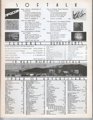 V3.02 Softalk Magazine contents, October 1982