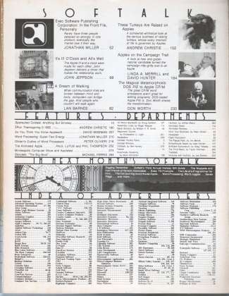 V3.03 Softalk Magazine contents, November 1982