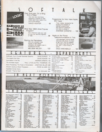 V3.05 Softalk Magazine contents, January 1983
