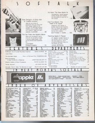 V3.06 Softalk Magazine contents, February 1983