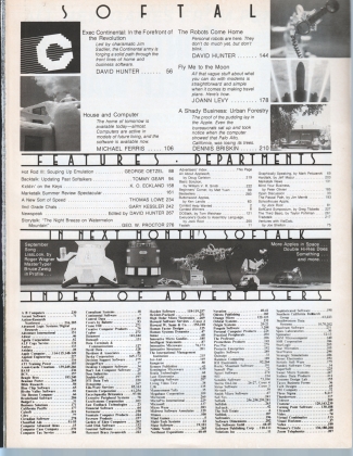 V3.12 Softalk Magazine contents, August 1983
