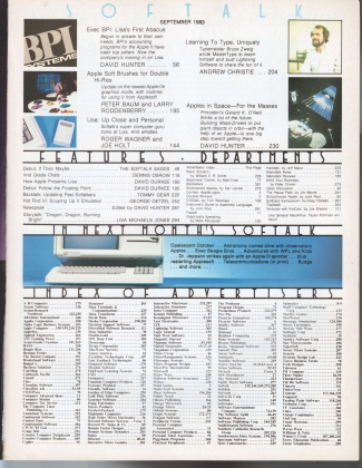 V4.01 Softalk Magazine contents, September 1983