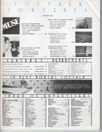 V2.06 Softalk Magazine contents, February 1982